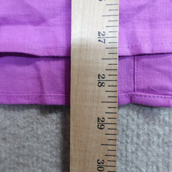Lauren Ralph Lauren Womens Shirt 2X Purple Safari Tab Sleeves 100% Linen - Picture 6 of 9